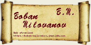 Boban Milovanov vizit kartica